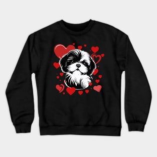 My Little Valentine Shih Tzu Love And Hearts Crewneck Sweatshirt